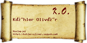 Köhler Olivér névjegykártya