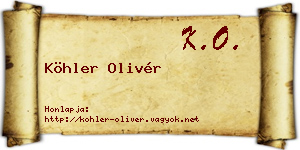 Köhler Olivér névjegykártya