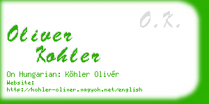 oliver kohler business card